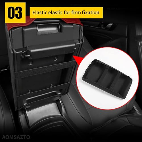 AOMSAZTO Armrest Console Covers for 2013-2018 Nissan Altima Red Leather - color: Black with Red Leather, size: 2013-2018