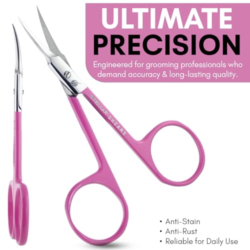 Cuticle Scissors – Extra Fine Curved Stainless Steel Blades for Precise Cuticle, Eyebrow & Nail Trimming – Professional Manicure & Pedicure Scissors for Women & Men (Pink) - color: Ss-csp-01