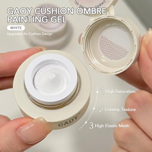 GAOY Cushion Ombre Painting Gel with Sponges, White