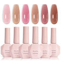 MelodySusie Jelly Gel Nail Polish Set Milky or Jelly Texture - color: Retro Mauve Jelly Set