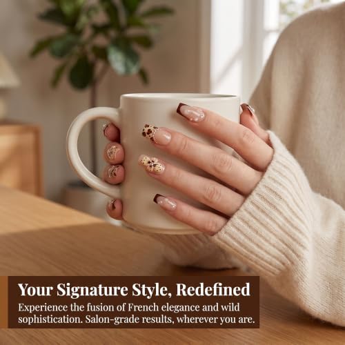 Medium Square Press on Nails,3D Flower Handmade French Fake Nails - color: style12
