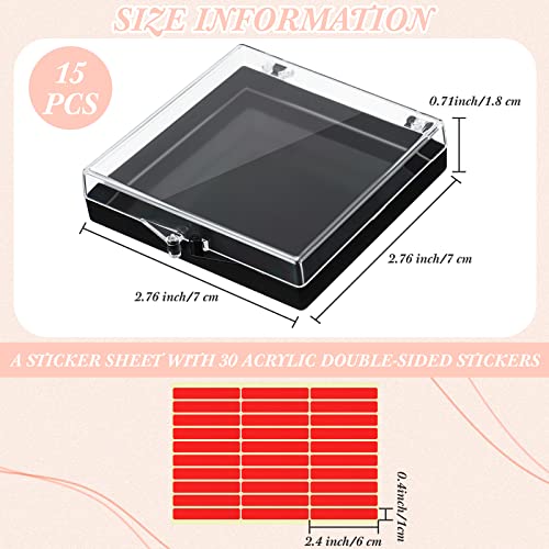 Landhoow 15 Pcs Press on Nail Box, Acrylic Display Case,Clear - color: Black