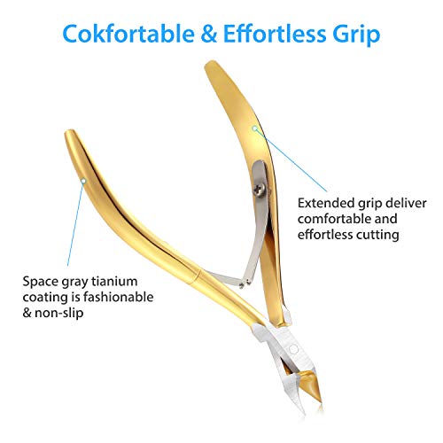 Mudder 3 Pcs Cuticle Trimmer Nipper Stainless Steel Nail Scissor, Gold - color: Gold