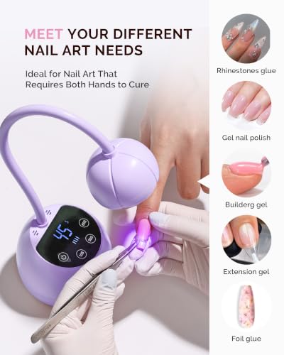 MelodySusie Gooseneck Cordless UV Nail Lamp P-ArtM2 Light for Nail Tips - color: Purple