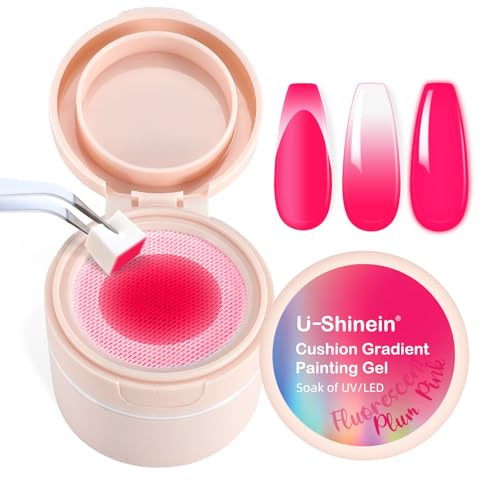 Cushion Gradient Painting Gel,Ombre Nails Aura Nails,Matte Effect - color: Fluorescent Plum Pink