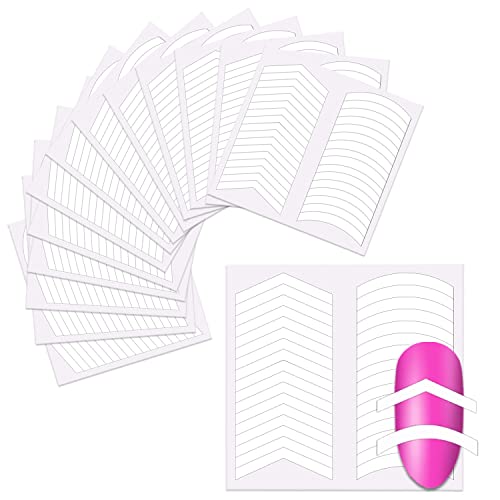 2880 Pieces 90 Sheets French Tip Nail Guides Nail Stencils Self-Adhesive Nail Art Stickers French Manicure Strips Nail Design Tool Nail Art Stencils Nail Art Accessories - color: No2