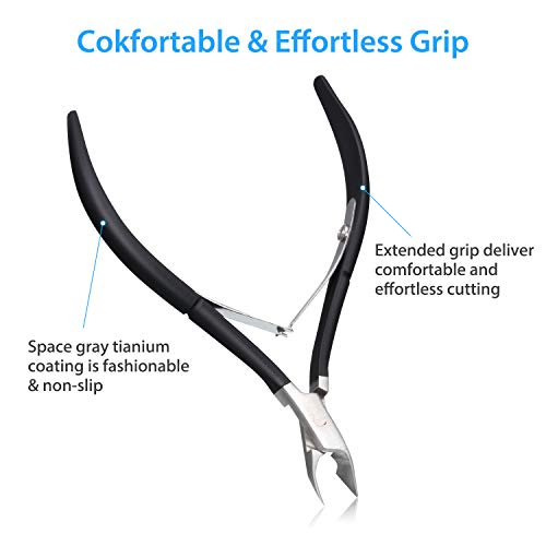 Mudder 3 Pcs Cuticle Trimmer Nipper Stainless Steel Nail Scissor, Black - color: Black