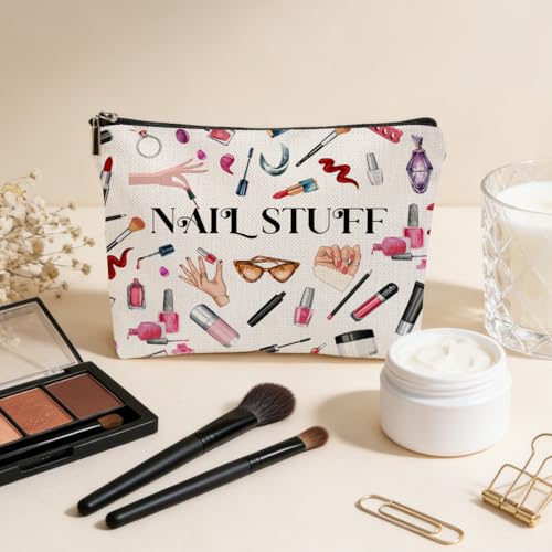 Nail Stuff Makeup Bag, Nail Technician Cosmetic Bags Travel Organizer Bag - color: Multicolor 0062