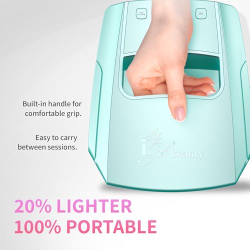 iGel Beauty Hybrid PRO 3.0 XL UV/LED Nail Lamp – Wireless Rechargeable 48W Nail Dryer, Extra Wide Full-Hand Curing, 9000mAh Battery, Smart Timer & Builder Gel Mode, Cordless Professional Lamp - color: Teal