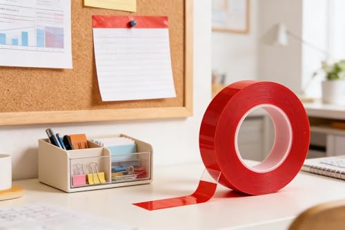 Mounting Tape, Transparent Double Sided Adhesive Roll for Crafts