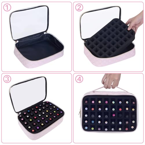 2 Pcs Small Clear Nail Polish Organizer Holds 80 Bottles Nail,Pink - color: Pink-Clear-2 pcs