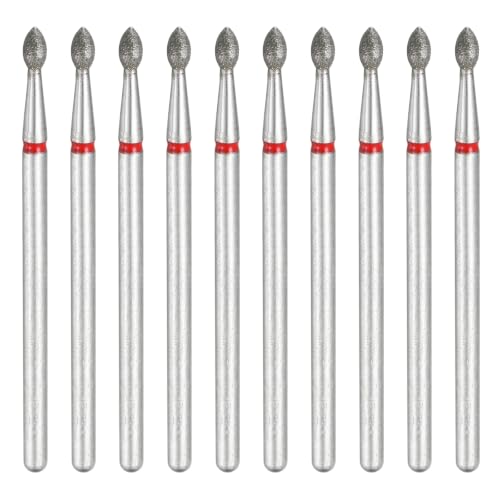 10 Pcs Diamond Grinding Bit, 200-230 Grit 2.3x4mm Oval Head - color: Red, size: 2.3x4mm