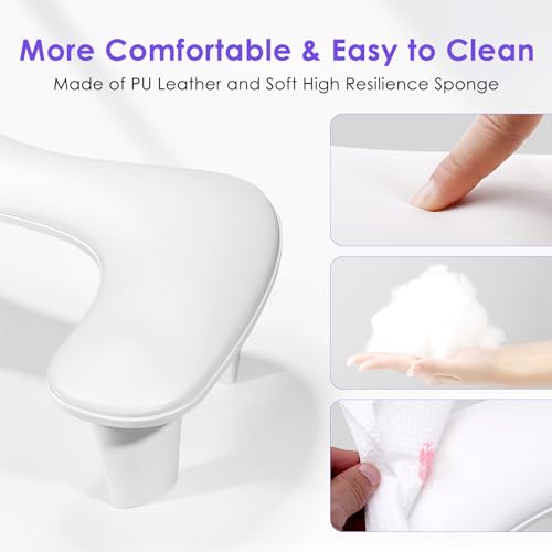 Big Arm Rest for Nails Tech, U-Shaped, for Acrylic Nails, White - color: 1nd Gen White