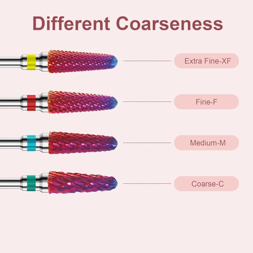 3/32" 2PCS Clean Cone Carbide Cuticle Cleaner Bit for Nail Prep & Cleaning - color: 008 Purple, size: M