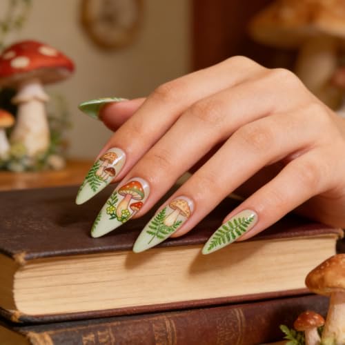 6 Sheets Nail Stamping Plate Mushrooms Nail Art Stamp - color: Mushrooms