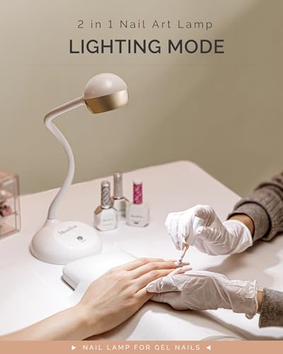 MelodySusie 360° 2-in-1 Gooseneck Nail Lamp S-Pro09M for Detail Work - color: Golden Nail Art Lamp