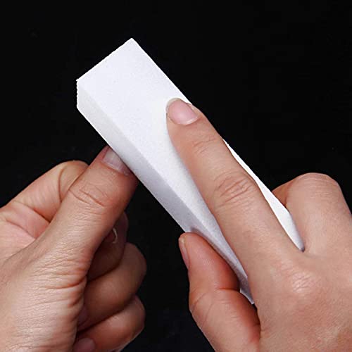 BlingKingdom 10 PCS White Nail Buffer Blocks, 4-Sided Nail Files