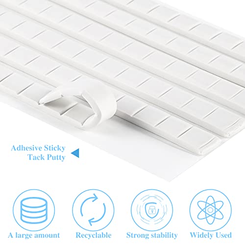 SUMAJU 204 Pcs Adhesive Poster Sticky Tack, Multipurpose Removable Mounting Putty - Reusable Wall Safe Tack for Wall Hanging Pictures, Museum, Cleaning, Nail (White, Green) - color: 204PCS,White
