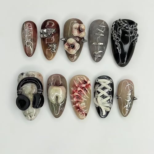 3D Marine Elements Nail Mold Multiple Shapes Teeth Wind Chimes Silicone Nails Molds Accessories Gel Plastic Bag Art Manicure Tools - color: 3D Marine Elements Nail Mold