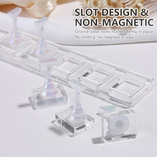 SUTOKAKA 2 Sets Non-Magnetic Nail Stand with Heart Shape Display Holder