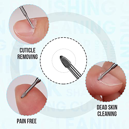 Makartt Nail Drill Bits:3/32" Safety Tungsten Carbide Cuticle Remover Drill Bit Professional Under Nail Cleaner Dead Skin Prepare for Electric Nails File Machine,Manicure Salon Supply - size: 0.09 Inch (Pack of 1)