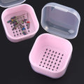 Nail Tool Sterilizer Box, Portable Soaking Box for Nail Drill Bits, Pink - color: Pink