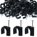 Waziaqoc 100 Pack 16mm Nail in Cable Clips - size: 16mm
