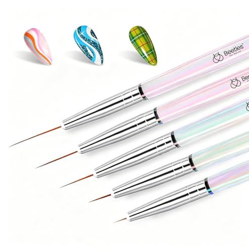 Beetles Nail Art Pens Brushes, 5pcs Nail Art Liner Brushes Set Painting - color: A-Clear-5