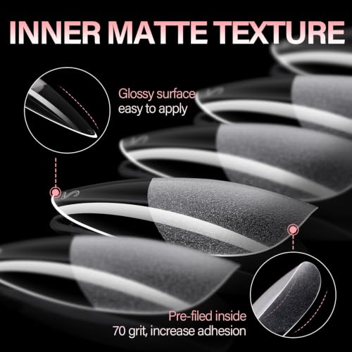 AILLSA Medium Stiletto Nail Tips 120PCS Half Matte Nail Extensions