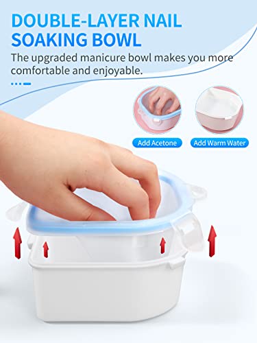 Yokilly 2 PCS Nail Soaking Bowl: Soak Off Gel Polish Remover Manicure Bowl - color: Blue-4pcs set