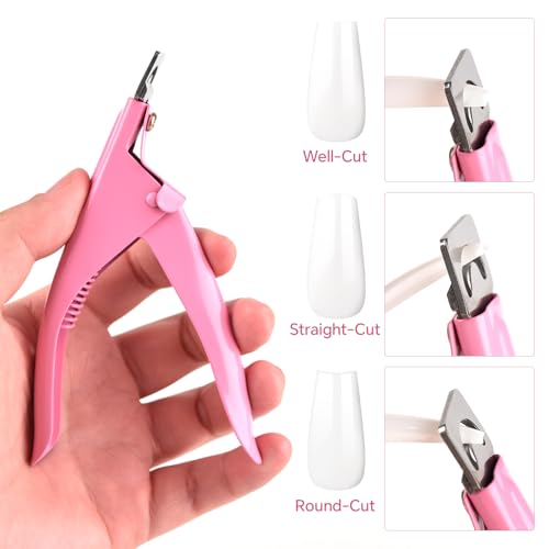 3 Pieces Acrylic False Nail Clippers, Stainless Steel Tip Cutters