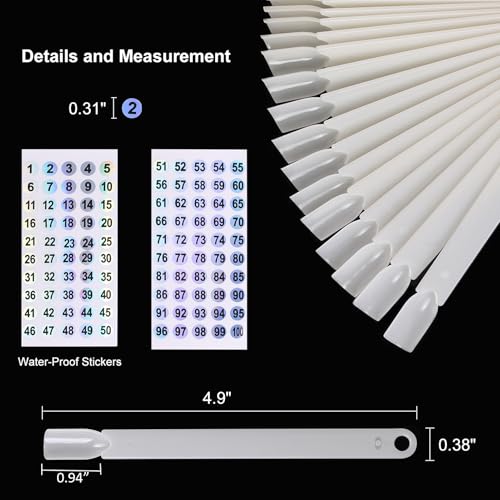 UPZIGS Nail Swatch Sticks with Number Stickers, Natural-100pcs - color: Natural-100pcs