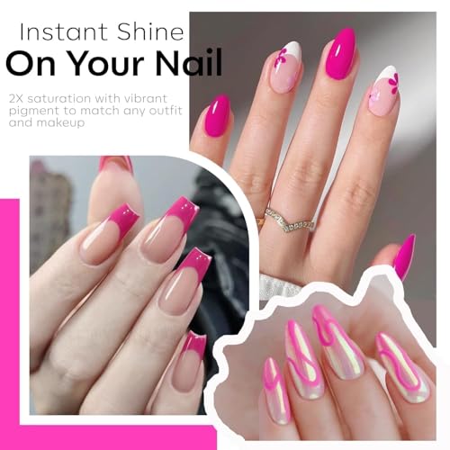 modelones Hot Pink Gel Nail Polish Soak Off UV/LED Gel Polish 15ML - color: A1-Hot Pink Solid