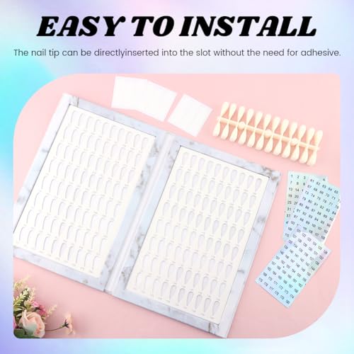 Nail Swatch Book 160 Colors, 240 False Tips with Number Sticker