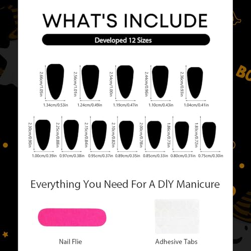Halloween Press On Nails Medium Almond Fake Nails Press Ons Holiday With Spider Web Design False Nails Glossy Full Cover Acrylic Nails Orange Glue On Nails For Women - color: Halloween nails-5