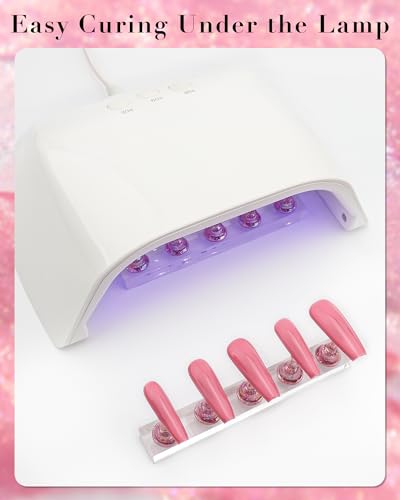 Nail Stand for Press Ons Magnetic Nail Tips Nail Holder for Painting Nails Fake Nail False Nail Design with Reusable Adhesive Putty Practice Nail Art Tools for Home Salon DIY Beginner Supplies - color: A-Flower