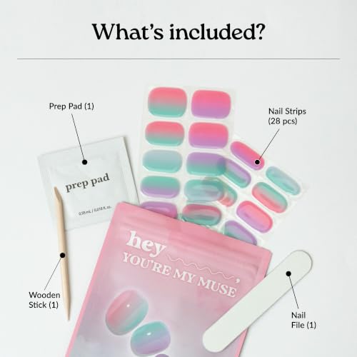 Heyhae Semi Cured Gel Nail Strips - Hey, You’re My Muse - color: Hey, You’re My Muse