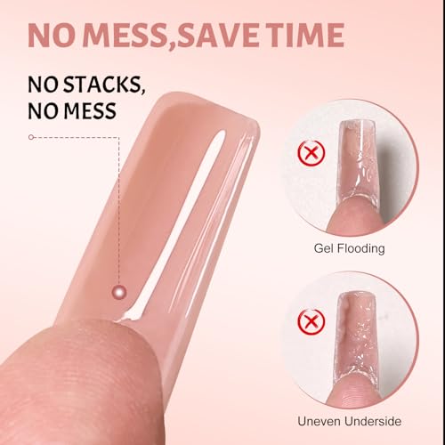 JEWHITENY 280 PCS Sandwich Nails Dual Forms:short square Reusable Nail Forms with Guide Lines,14 Sizes Nail Mold for Nails Extension,Salon & Home DIY Nail Art Tools - color: short square-SMZ-04