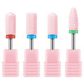 MelodySusie Ceramic Nail Drill Bits Set, 3/32'' (2.35mm) Professional Acrylic Nail File Drill Bit for Manicure Pedicure Cuticle Gel Nail Polishing, 4Pcs, Pink - color: Pink, size: 4 Pcs
