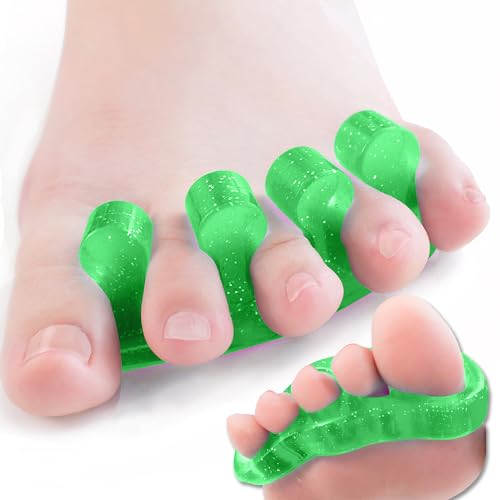 Dr. JK- ToePal Gel Toe Separator, 2 Pairs, Toe Spacers, Bunion Corrector - color: Green, size: 2 Pairs