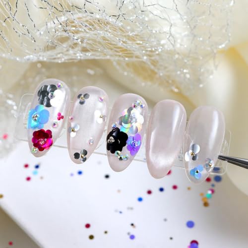 Nail Glitter Sequins Round Confetti Glitter Holographic Colorful Dot Flakes - color: W23