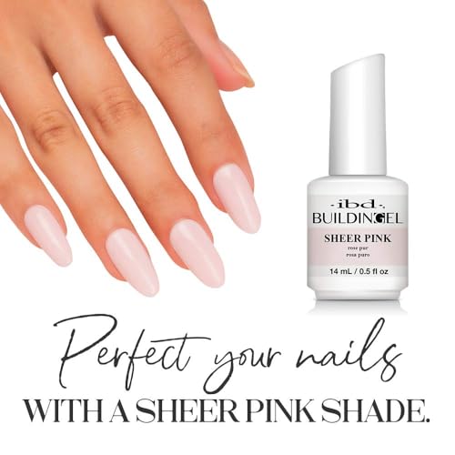 IBD Building Gels Sheer Pink, Bottle – Hard Builder Gel for Nails Extensions, Sculpting & Overlays, Soak-Off UV/LED Nail Enhancement, 0.5 oz, 1 Count - color: Sheer Pink