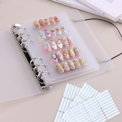 Clear Press on Nail Organizer Book Storage with Loose-Leaf Design