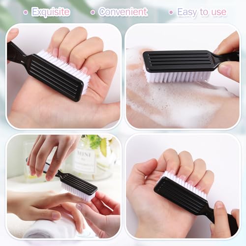 Patelai 15 Pieces Nail Brush Handle Grip for Fingernail Toe Scrub Cleaning - color: Black