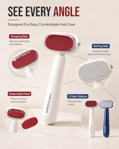 Dual Sided Foot Callus Remover Stainless Steel Blade Portable Dead - color: Red
