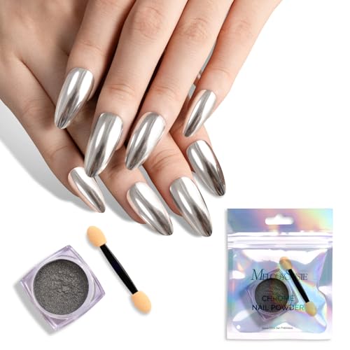 MelodySusie Sliver Chrome Nail Powder for Gel Nails - color: Sliver