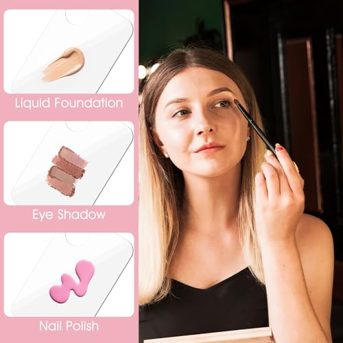 12 Pack Acrylic Cosmetic Palette with 12 Spatulas, Clear Makeup Mixing Tray for Foundation, Eye Shadow, Nail Art, Pigment Blending - style: Rectangle