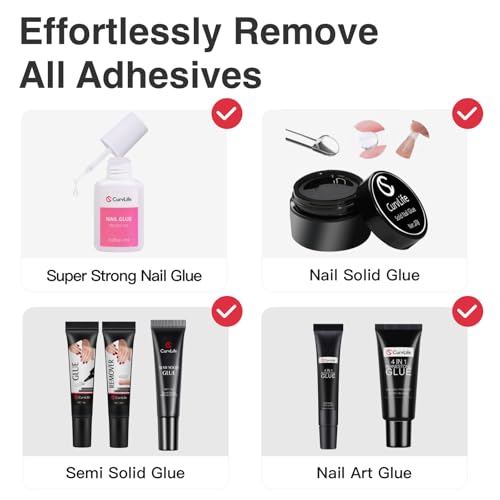 Curvlife 20ml（2pcs）Pinpoint Nail Glue Remover for Press on, Multi-Functional Remover for Nails Tips, Non-Acetone Nail Polish Remover, Gentle Glue Remover for Gel x Nails - size: 0.6 Fl Oz (Pack of 1)