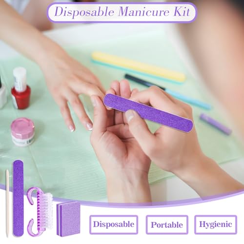 50 Sets Disposable Manicure Kit(50 Set -Purple) - size: 50 Set -Purple