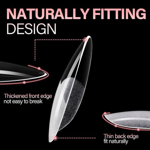 AILLSA Medium Stiletto Nail Tips 120PCS Half Matte Nail Extensions
